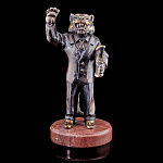 9913-1831 Бронза скульптура "Всегда первый (Лидер)" на подставке Мрамор Эмаль 18см 