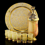 0046409/ФР Нат.камень НАБОР питейный :блюдо+6 рюмок+бутыль