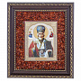 Настенная янтарная икона "Николай Чудотворец" 19х22 см, фотография 1. Интернет-магазин ЛАВКА ПОДАРКОВ