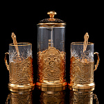 0055134 Златоуст Набор (френч пресс, подстаканник 2шт)