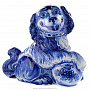 Фарфоровая статуэтка "Собака на мяче" Гжель, фотография 1. Интернет-магазин ЛАВКА ПОДАРКОВ