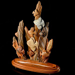 0038216 Кость. КОМПОЗИЦИЯ "АКВАРИУМ" бивень мамонта  Авт. работа