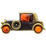 0058485/2112.4 Брошь Машина Ретро (коньячный)
