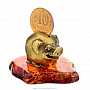 Статуэтка с янтарем "Свинка с монеткой", фотография 2. Интернет-магазин ЛАВКА ПОДАРКОВ