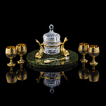 Икорница с рюмками "Рыба-кит". Златоуст