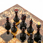 Шахматы с инкрустацией и фигурами из янтаря "Арабески-Марин" 56х56 см, фотография 5. Интернет-магазин ЛАВКА ПОДАРКОВ