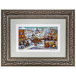 200412/33*40см-цветной  Картина "МАСЛЕНИЦА"в раме ПЕРЛАМУТР