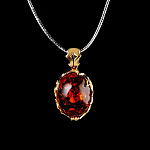 823136/3,45г  Серебро 925* ПОДВЕСКА  вст.Янтарь р/п