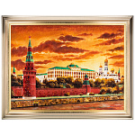 300291-НП Картина Янтарная "НАБЕРЕЖНАЯ У КРЕМЛЯ" 60*80  см