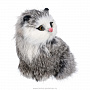 Игрушка из меха "Серая пушистая кошка", фотография 3. Интернет-магазин ЛАВКА ПОДАРКОВ