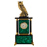 Часы настольные из малахита "Сова". Златоуст