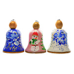 0035017-Снеговик КОЛОКОЛЬЧИК деревянный "НОВОГОДНИЙ" 5,5*7см