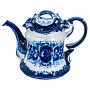 Чайник "Утро". Гжель, фотография 4. Интернет-магазин ЛАВКА ПОДАРКОВ