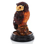 Скульптура из янтаря "Сова на пеньке", фотография 1. Интернет-магазин ЛАВКА ПОДАРКОВ