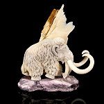  Бивень мамонта, рог лося Скульптура"МАМОНТ" 15*16*6