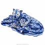 Скульптура "Тигр на отдыхе". Гжель, фотография 2. Интернет-магазин ЛАВКА ПОДАРКОВ