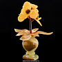Сувенир "Орхидеи в вазе" (янтарь, оникс), фотография 3. Интернет-магазин ЛАВКА ПОДАРКОВ