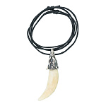 202915 АМУЛЕТ Клык волка, х/б шнур, длина 7 см