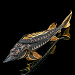 0069720 Златоуст ИКОРНИЦА "ОСЕТР" позолота,  фианиты в П/У