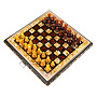 Шахматы складные с инкрустацией и фигурами из янтаря 34х34 см, фотография 11. Интернет-магазин ЛАВКА ПОДАРКОВ