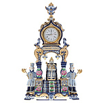 09007 Гжель Часы настольные "Царский трон" 41*23,5*12,5см