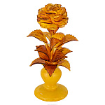 Сувенир из янтаря "Роза в вазе" 19,5 см