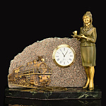 0037874 Бронза ЧАСЫ "Счастливого пути!" (Проводница) (1.51.1)