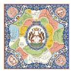 500055 Сувенирный платок "Карты Ремезова", 90*90, 70% шёлк 30% вискоза МД Нины Ручкиной