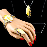 0025532/№3 Серебро 925 К-т "Янтарные ягоды"фианит серьги 8,39 ;кольцо 5,39; подвеска 19,91