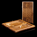 10310/15*30см Дорожные ШАШКИ/НАРДЫ доска резная прямая 15*30СМ Бук