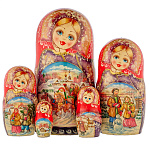 Матрешка "Тройка. Зима" 5 мест