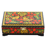 0064731/23*14см Хохлома Шкатулка с перегород "ЯГОДЫ/СЮЖЕТ" Р7 Н 0008