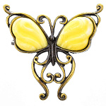 0045040/1817.4 Брошь Бабочка Хрустальная (белый)