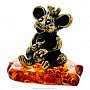 Статуэтка с янтарем "Мышь в короне" (коньячный), фотография 2. Интернет-магазин ЛАВКА ПОДАРКОВ