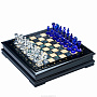 Шахматный ларец с перламутром и фигурами из хрусталя (беж), фотография 1. Интернет-магазин ЛАВКА ПОДАРКОВ