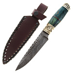 0080511 Оружие сувенирное Нож "Лис" дамаск в шкатулке