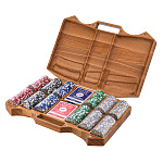 Покерный набор в резном чемоданчике из ясеня "Арабеска-4"