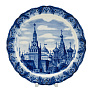 Тарелка сувенирная "Кремль. Храм Василия Блаженного". Гжель, фотография 4. Интернет-магазин ЛАВКА ПОДАРКОВ