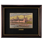 Офорт цветной "Васильевский спуск. Кремль" 25х32 см