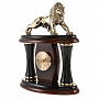 Часы настольные из обсидиана и бронзы "Лев", фотография 1. Интернет-магазин ЛАВКА ПОДАРКОВ