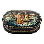 0044937-11*6см  Лаковая миниатюра Палех ШКАТУЛКА "У колодца" Нахмурова