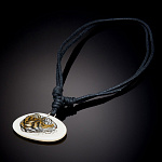 0059019/32  Сувенир из кости ПОДВЕСКА "ТИГР" на шнуре