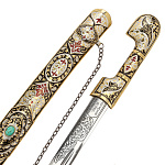 5667/АД  Оружие сувенирное ШАШКА  "Восточная" бирюза(ножны металл)