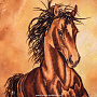 Картина янтарная "Бегущая лошадь" 60х80 см, фотография 2. Интернет-магазин ЛАВКА ПОДАРКОВ