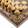 Шахматы с инкрустацией и фигурами из янтаря "Арабески-Марин" 56х56 см, фотография 3. Интернет-магазин ЛАВКА ПОДАРКОВ