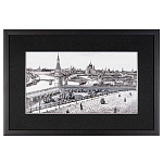 0059212-НП/55*37см -черн Живопись на холсте "СТАРАЯ МОСКВА. ХХС" Паспарту Багет