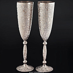 /Рлз НАБОР под ШАМПАНСКОЕ 2 перс.:2 бокала,платина,в П/У