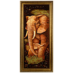 Картина янтарная "Слоны" 51х111 см