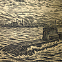 Офорт черно-белый "Военно-морской флот России" Субмарина. 25x32 см, фотография 2. Интернет-магазин ЛАВКА ПОДАРКОВ