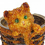 Скульптура-кашпо из янтаря "Кот в корзинке", фотография 4. Интернет-магазин ЛАВКА ПОДАРКОВ